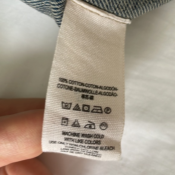 Free People Jean jacket with built-in hoodie US SMALL - Picture 9 of 12